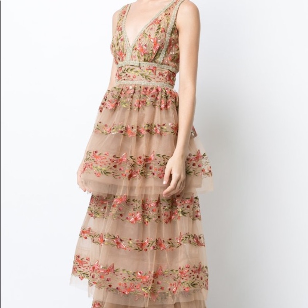 Marchesa Notte Tiered Gown